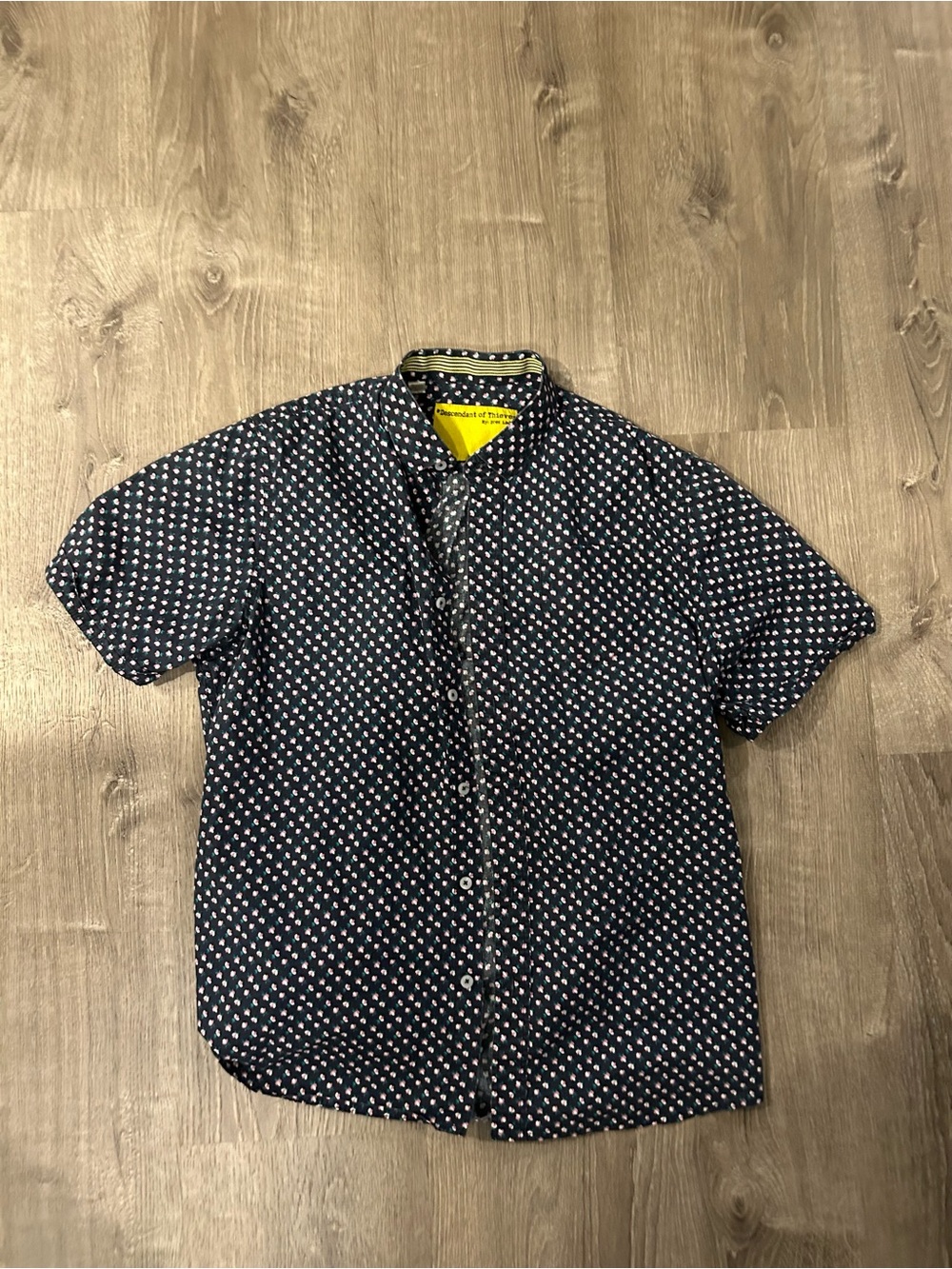 Descendant of Thieves Navy Short-Sleeve Button-Down Shirt